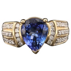 14K Yellow Gold 3.14 ctw Tanzanite and Diamond Ring Sz: 7.25 $3775