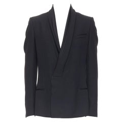 Haider Ackermann Blazer scialle nero in lana cotone seta S