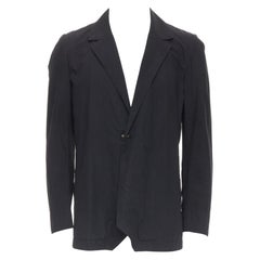 ATTACCO Kazuyuki Kumagai blazer nero in cotone con orlo angolare JP3 L