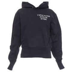 HELMUT LANG L'Apocalypse Joyeuse sudadera con capucha recortada unisex de algodón negro M