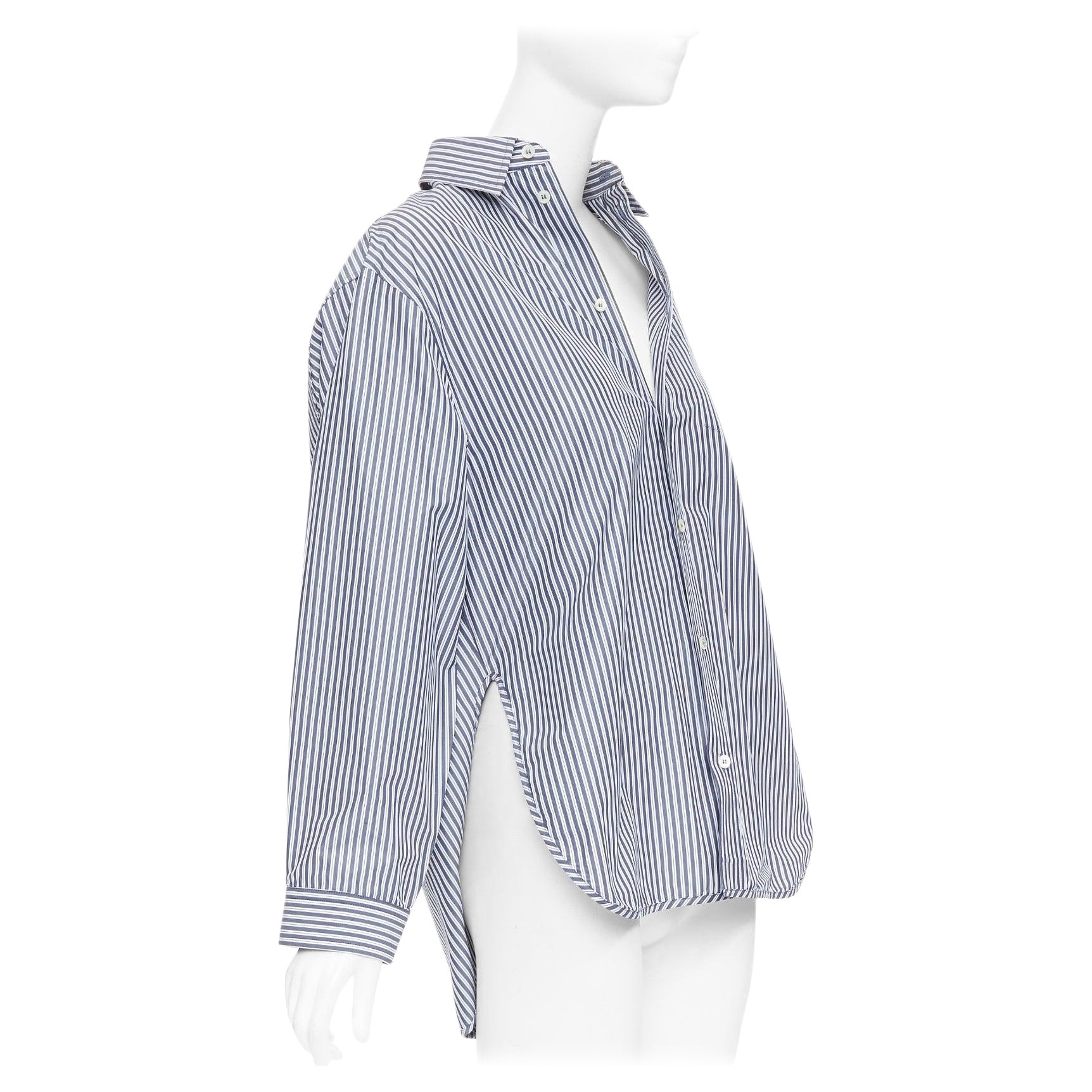 Balenciaga Demna 2016 camicia a righe 3D grigio crema FR34 XS