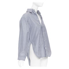 BALENCIAGA Demna 2016 - Chemise grise crème rayée 3D à dos torsadé FR34 XS