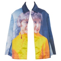 rare UNDERCOVER Cindy Sherman print blue yellow polyester silk jacket JP2 M