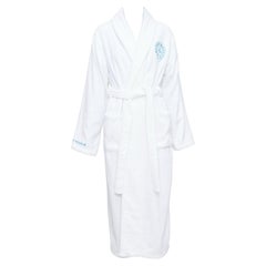 rare CHROME HEARTS white turkish cotton blue embroidery logo robe S