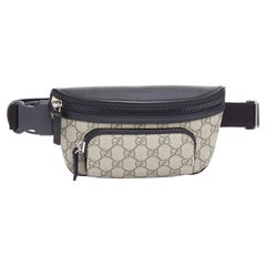 GUCCI Eden Supreme GG monogram canvas black leather belt bag