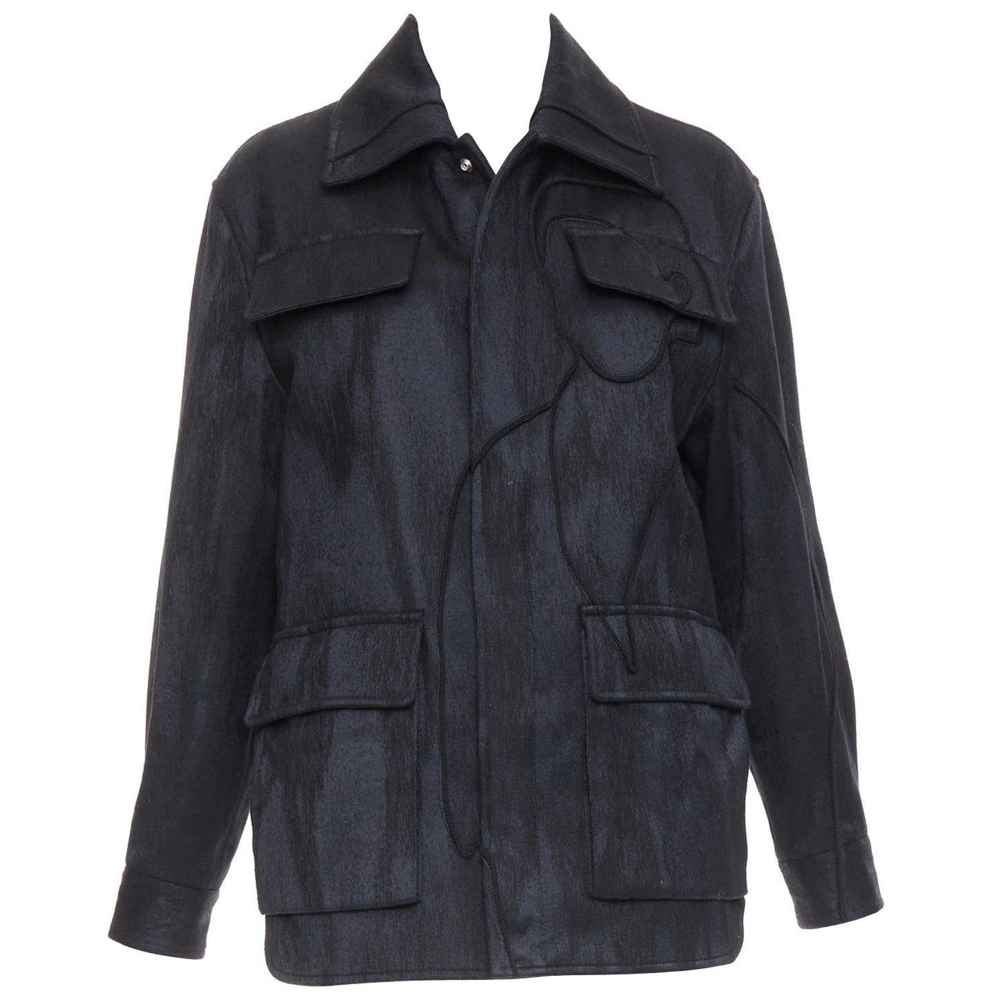 DIOR HOMME AMOAKO BOAFO apliques patchwork silueta chaqueta safari FR44 XS en venta