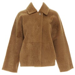 MAX MARA brown lambskin leather shearling Teddy short coat IT38 XS