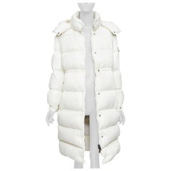MONCLER Cavettaz Giubbotto off white goose down long puffer coat Sz1