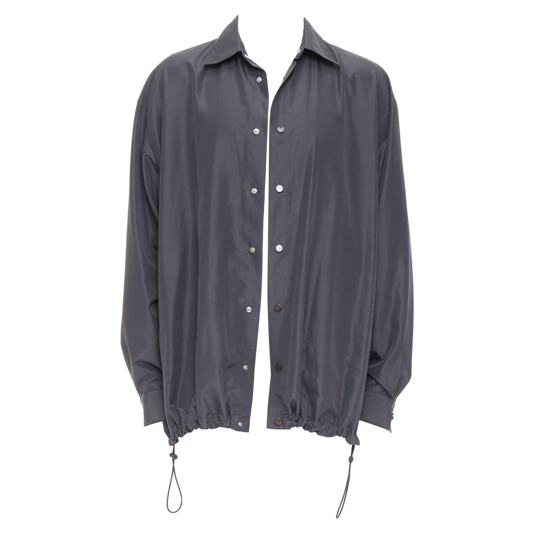 BOTTEGA VENETA 2020 dark grey nylon button anorak shell jacket IT50 L