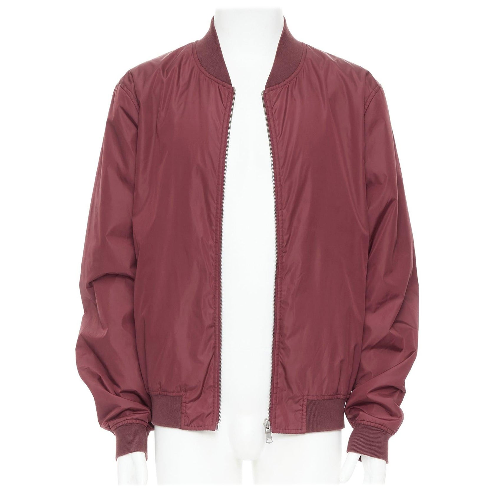 GUCCI 2015 Reversible  burgundy nylon GG monogram zip bomber IT54 XXL