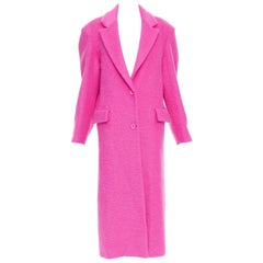 VALENTINO 2022 Runway PPInk manteau long rose vif en laine mélangée IT44 L
