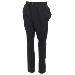 VIVIENNE WESTWOOD MEN black 3D cut drop crotch cropped pants IT48 M