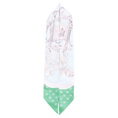 HERMES Silk Brides De Gala Love Twilly Bleu Ciel Parme Vert silk scarf