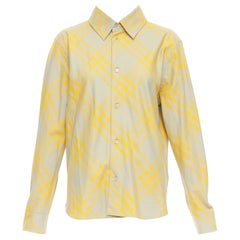 BURBERRY chemise à manches longues à carreaux Maison de chevalier jaune kaki GB8 S