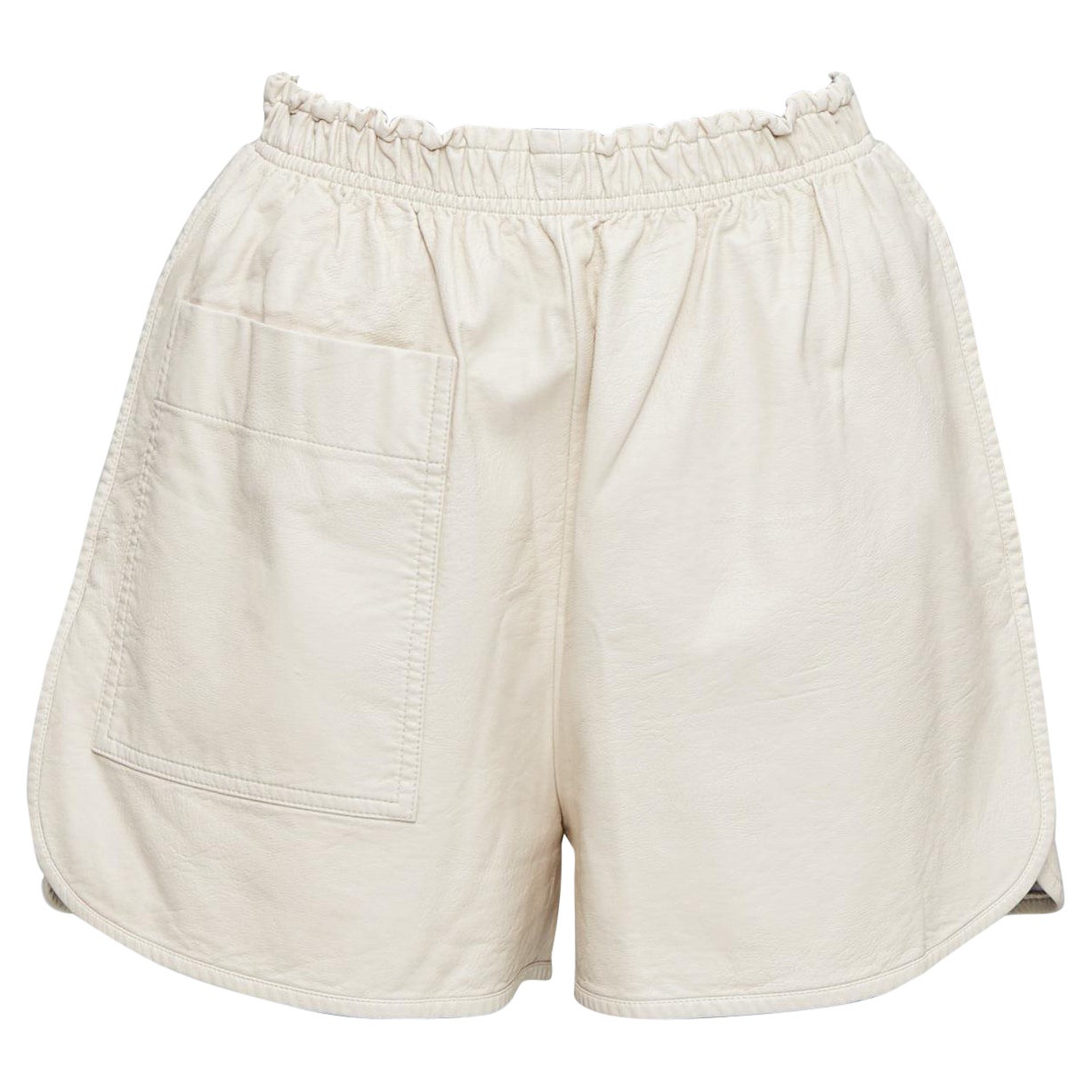 Stella McCartney Skin Free Skin pantaloncini beige in ecopelle con taschino  IT38 XS