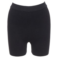 JACQUEMUS short cycliste minimal tricoté en viscose noire FR36 S
