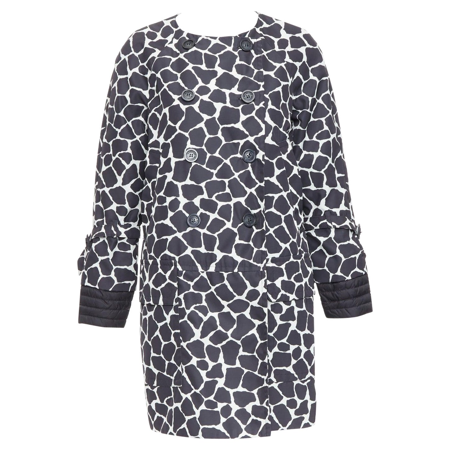 Moncler Premiere Chagall Giubotto nero stampa giraffa piumino Sz1