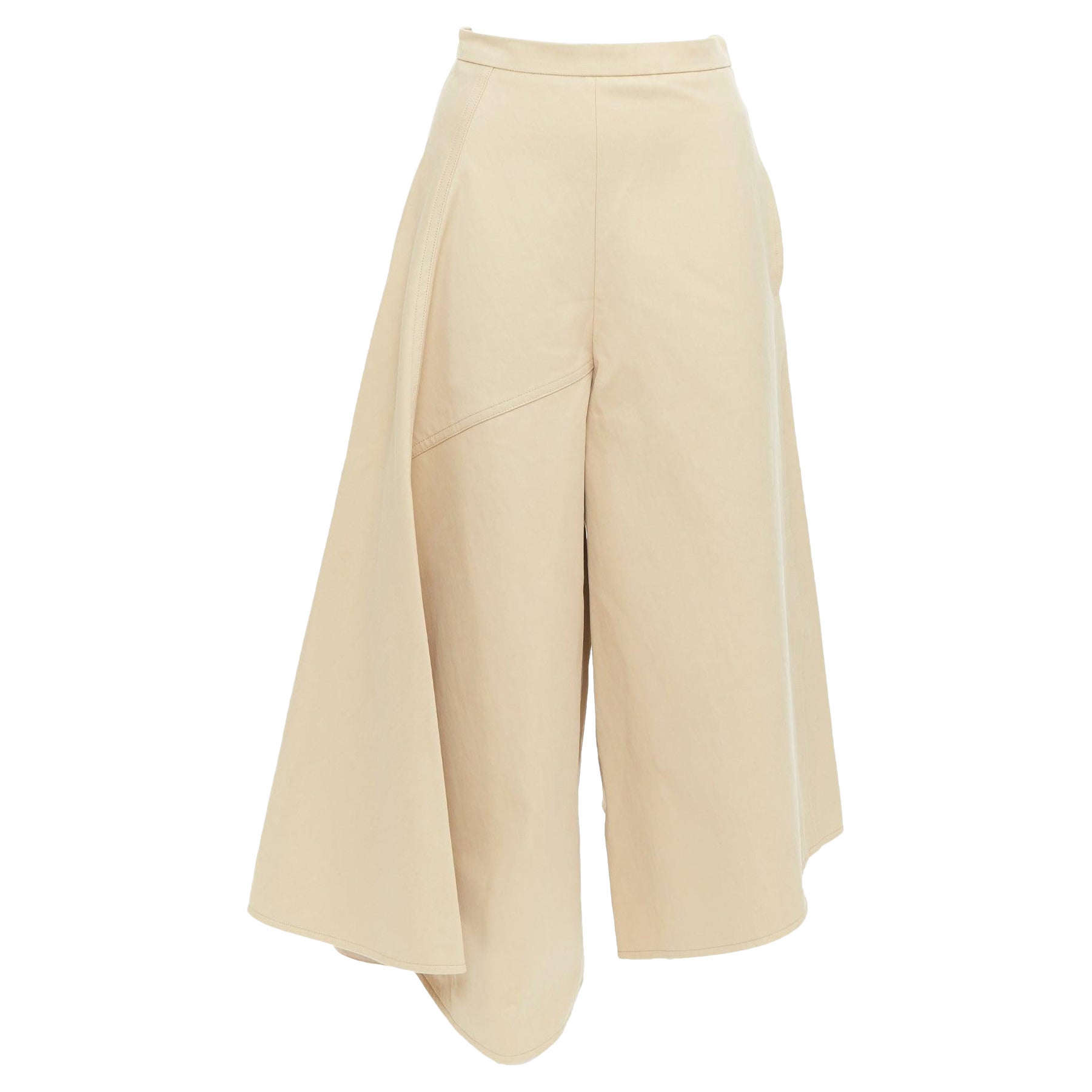 PORTS 1961 beige Baumwolle asymmetrisch weit geschnittene Culottes Hose IT38 XS im Angebot