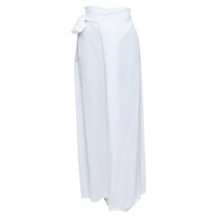 GIANFRANCO FERRE Vintage white wrap tie high waist wide leg cropped pants IT40 S