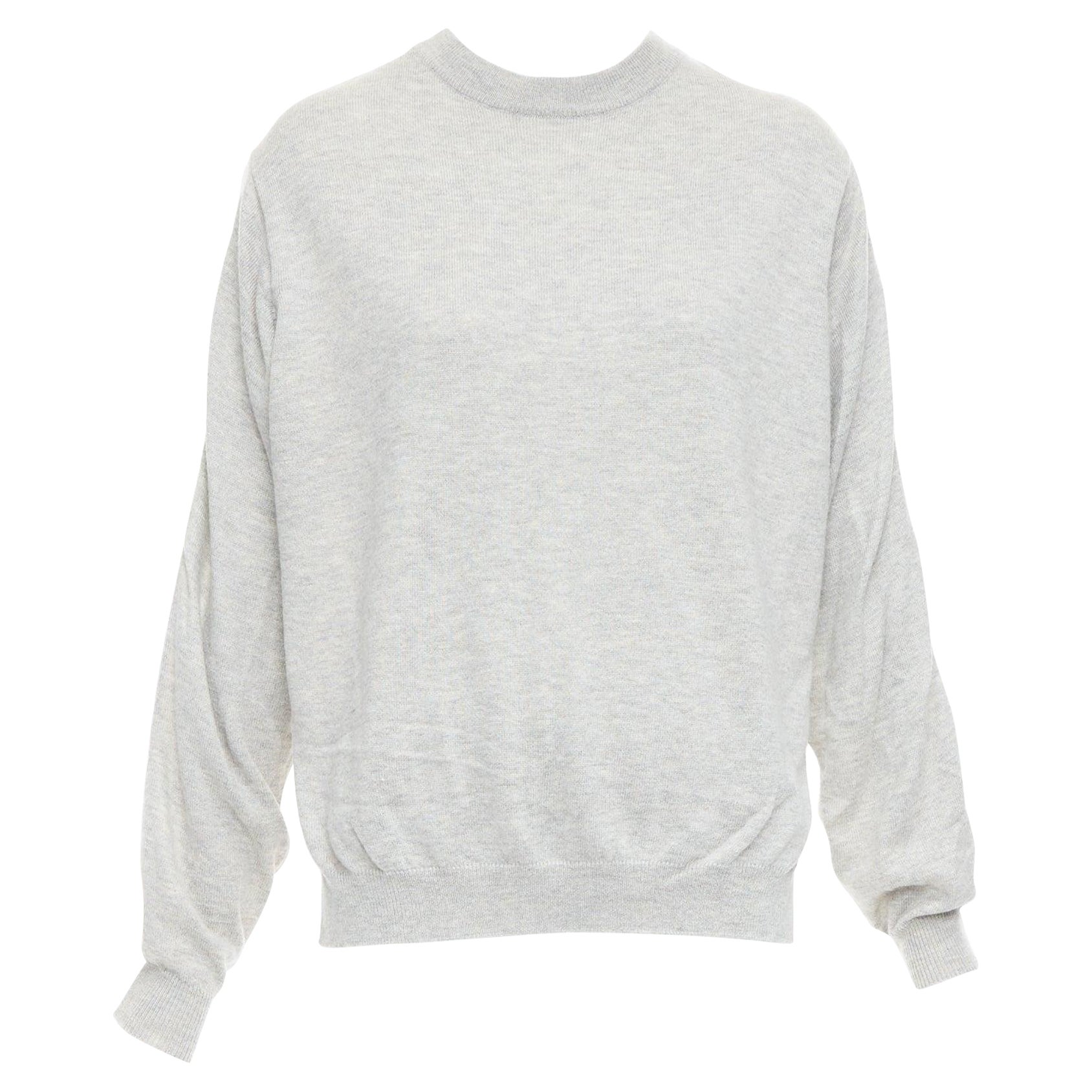 TIBI white grey nylon merino wool contrast ruched back sweater XS For Sale