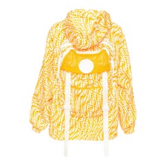FENDI Vertigo Wendejacke mit Kapuze und gelb-weißem Wirbel-Logo-Druck S