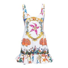VERSACE 2021 Runway Tresor De La Mer abito bianco con balza a corsetto a forma di stella marina IT40 L.
