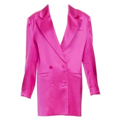 GAUGE81 Tunja rosa fuschia in misto viscosa, blazer lungo doppiopetto M. I.