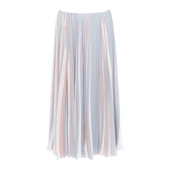 DIOR Fantaisie rosa grigio tricolore gonna midi a pieghe FR42 XL