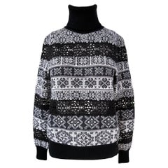 Chanel New Paris / Rome Lace Decor Runway Jumper 34 FR