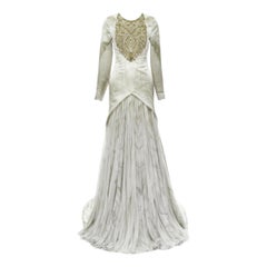 ALEXANDER MCQUEEN 2010 Angels Demons embellished chiffon skirt gown IT40 S