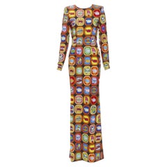 MOSCHINO Couture! 2019 Runway Good Luck Trolls Gameshow maxi gown  IT38 XS