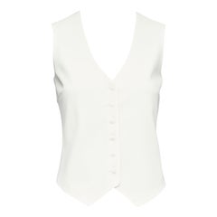 RAEY cream 100% virgin wool bust darts waistcoat UK6 XS