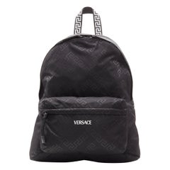 VERSACE La Greca Greek Key black 90's logo backpack bag