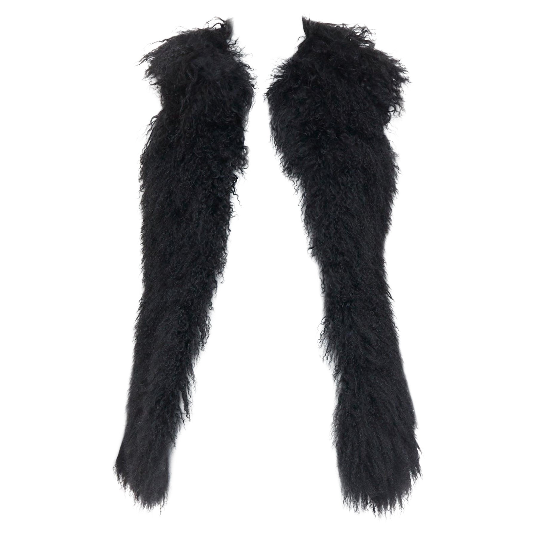 ZADIG & VOLTAIRE black mongolian shearling fur ethnic quilted vest coat For Sale