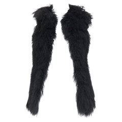 ZADIG & VOLTAIRE black mongolian shearling fur ethnic quilted vest coat