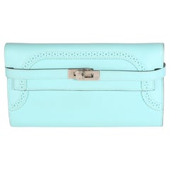 Hermès Bleu Atoll Swift GHILLI Kelly Longue Geldbörse PHW