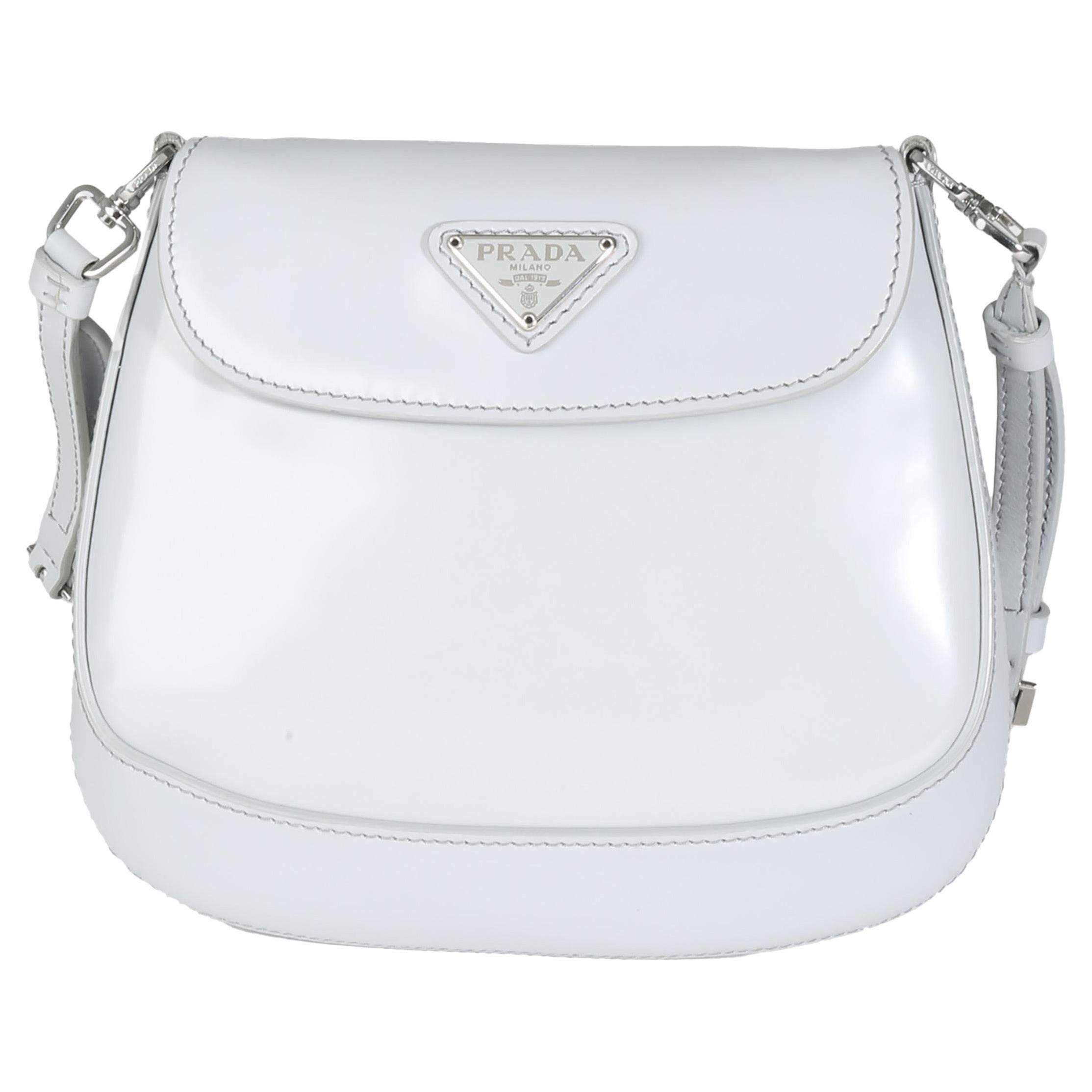 Prada Cornflower Brushed Leather Mini Cleo For Sale
