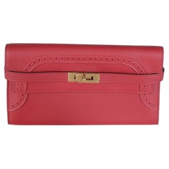 Hermès Rouge Grenat Swift GhILLI Kelly Longue Portafoglio GHW