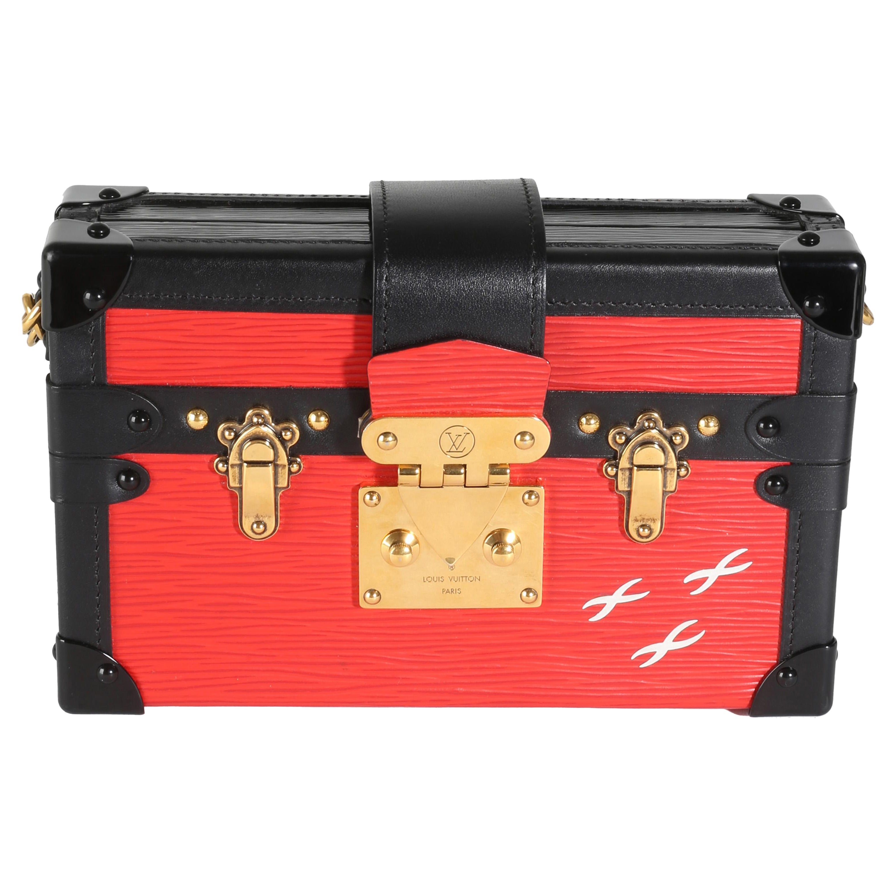 Louis Vuitton Red Black Epi Petite Malle For Sale