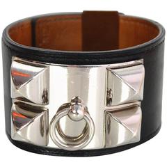 Hermes Black & Palladium Collier de Chien CDC Cudd Bracelet sz S 10