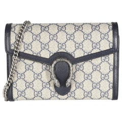 Portafoglio a catena Gucci Navy GG Supreme Canvas Mini Dionysus