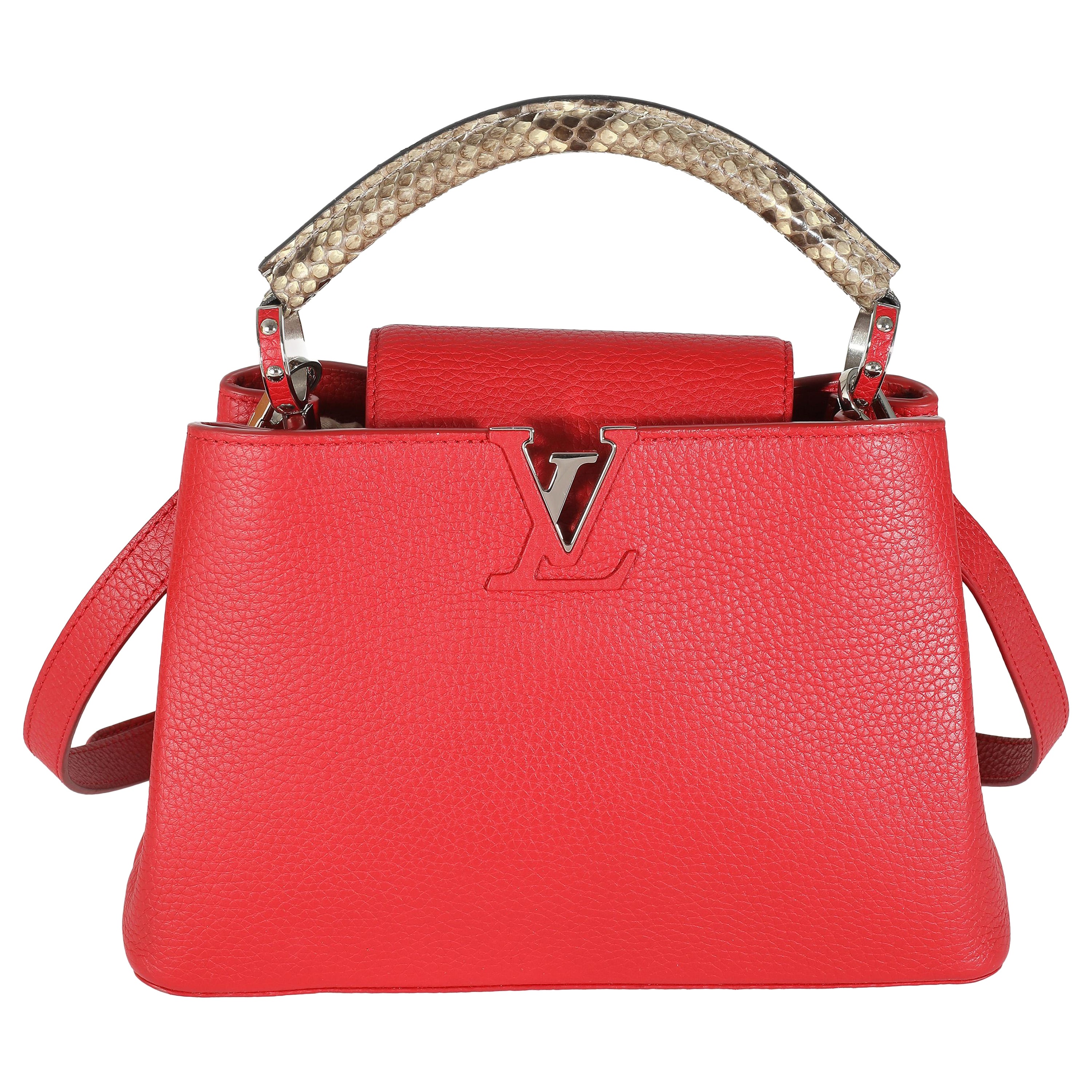 Louis Vuitton Rubis Taurillon Python Capucines BB en vente