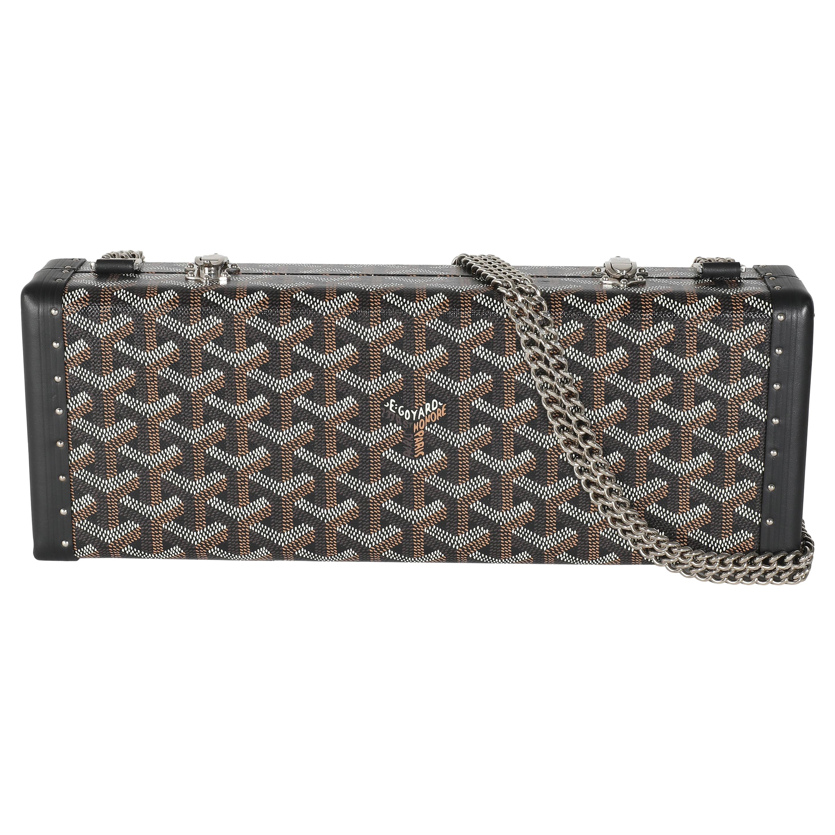 Goyard Black Goyardine Canvas Saint Honore Trunk Clutch For Sale