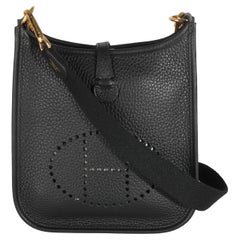 Hermès Nero Clemence Mini Evelyne 16 TPM GHW