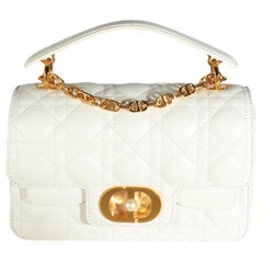 Christian Dior Latte Lammfell Cannage Kleine Jolie Top Handle Bag