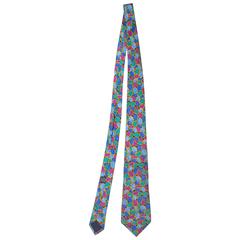 Chanel Multi-Color Jewel Print Silk Tie 7