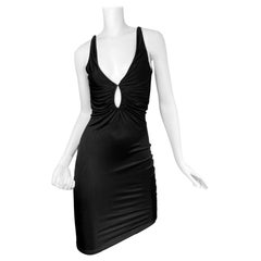 ALEXANDER MCQUEEN ss1996 «THE HUNGER» BLACK RUCHED CUT-OUT BODYCON DRESS