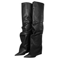 ALEXANDRE VAUTHIER 2020s STIVALI ALTI IN NERO CON GHIACCIETTO