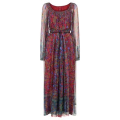 Abito in chiffon di seta stampata Hanae Mori Haute Couture