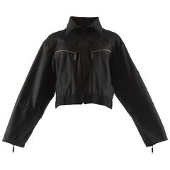 Maison Martin Margiela Spring-Summer 1996 black cotton cropped flight jacket 9